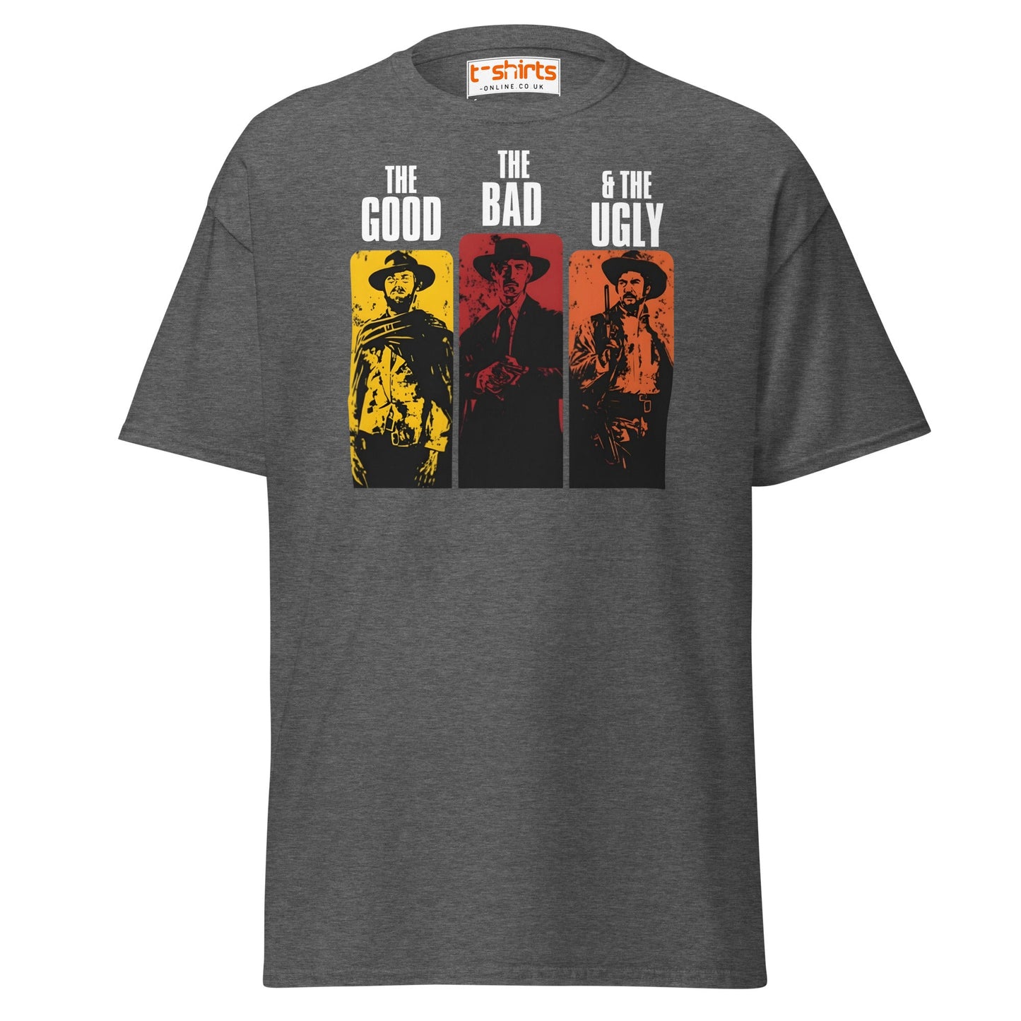 The Good The Bad & The Ugly T-Shirt | Retro Western Movie Tee - Dark Heather - T-Shirts Online