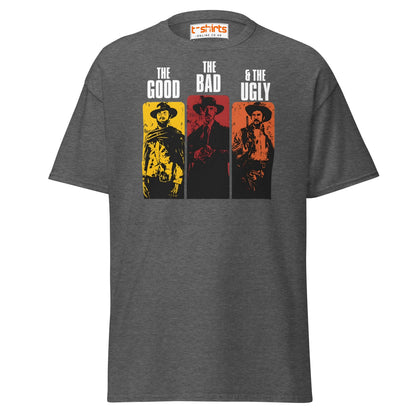The Good The Bad & The Ugly T-Shirt | Retro Western Movie Tee - Dark Heather - T-Shirts Online