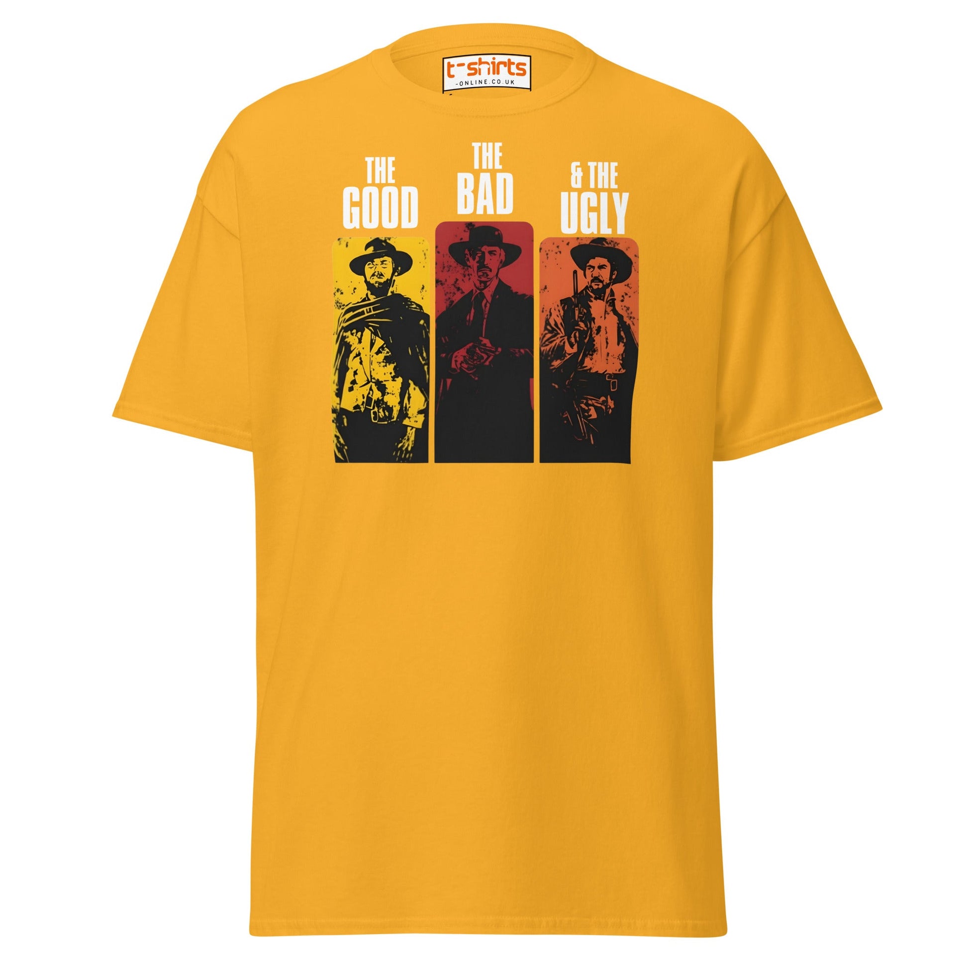 The Good The Bad & The Ugly T-Shirt | Retro Western Movie Tee - Gold - T-Shirts Online