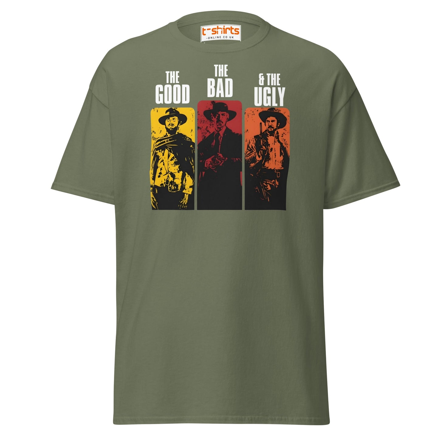 The Good The Bad & The Ugly T-Shirt | Retro Western Movie Tee - Military Green - T-Shirts Online