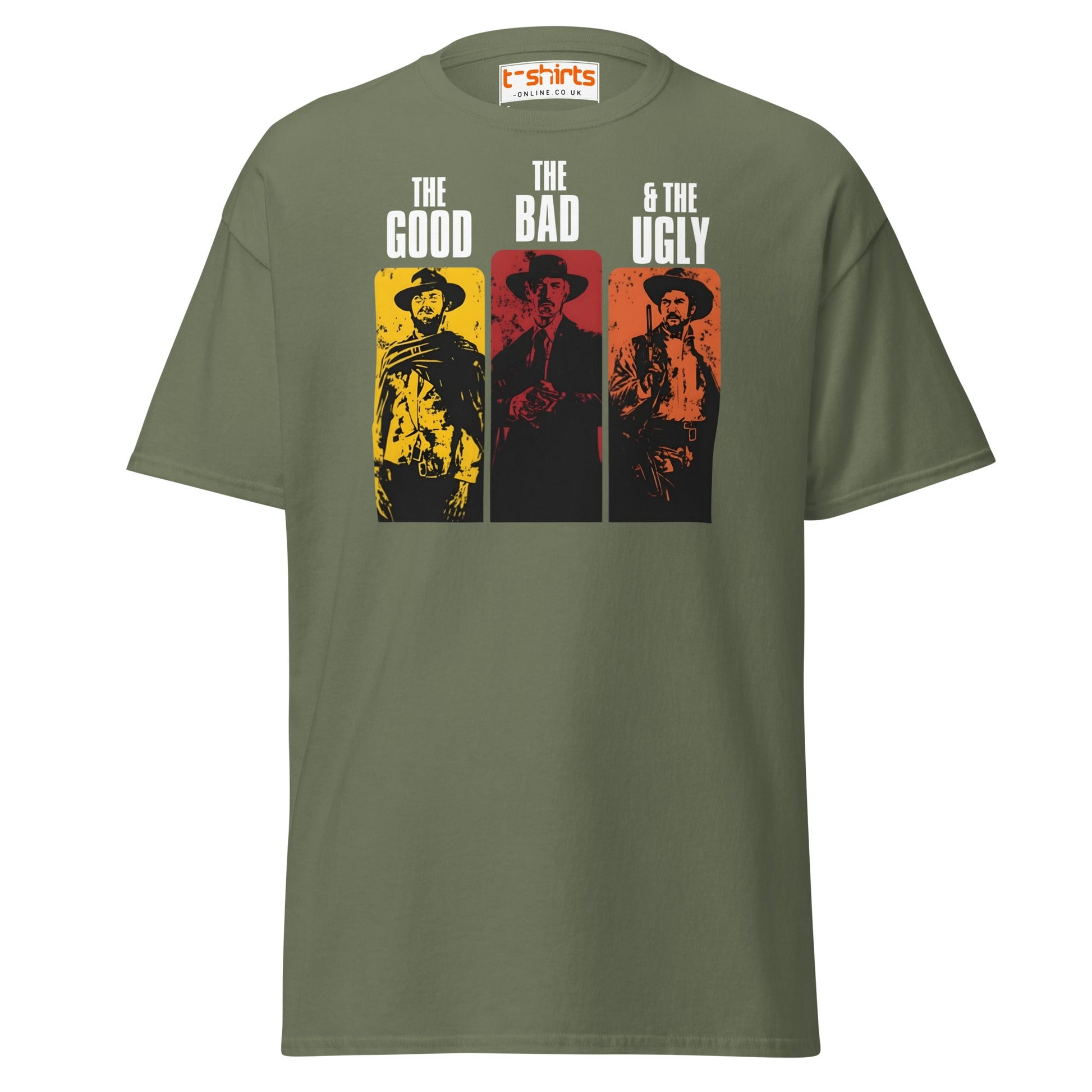 The Good The Bad & The Ugly T-Shirt | Retro Western Movie Tee - Military Green - T-Shirts Online