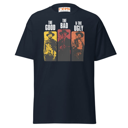 The Good The Bad & The Ugly T-Shirt | Retro Western Movie Tee - Navy - T-Shirts Online