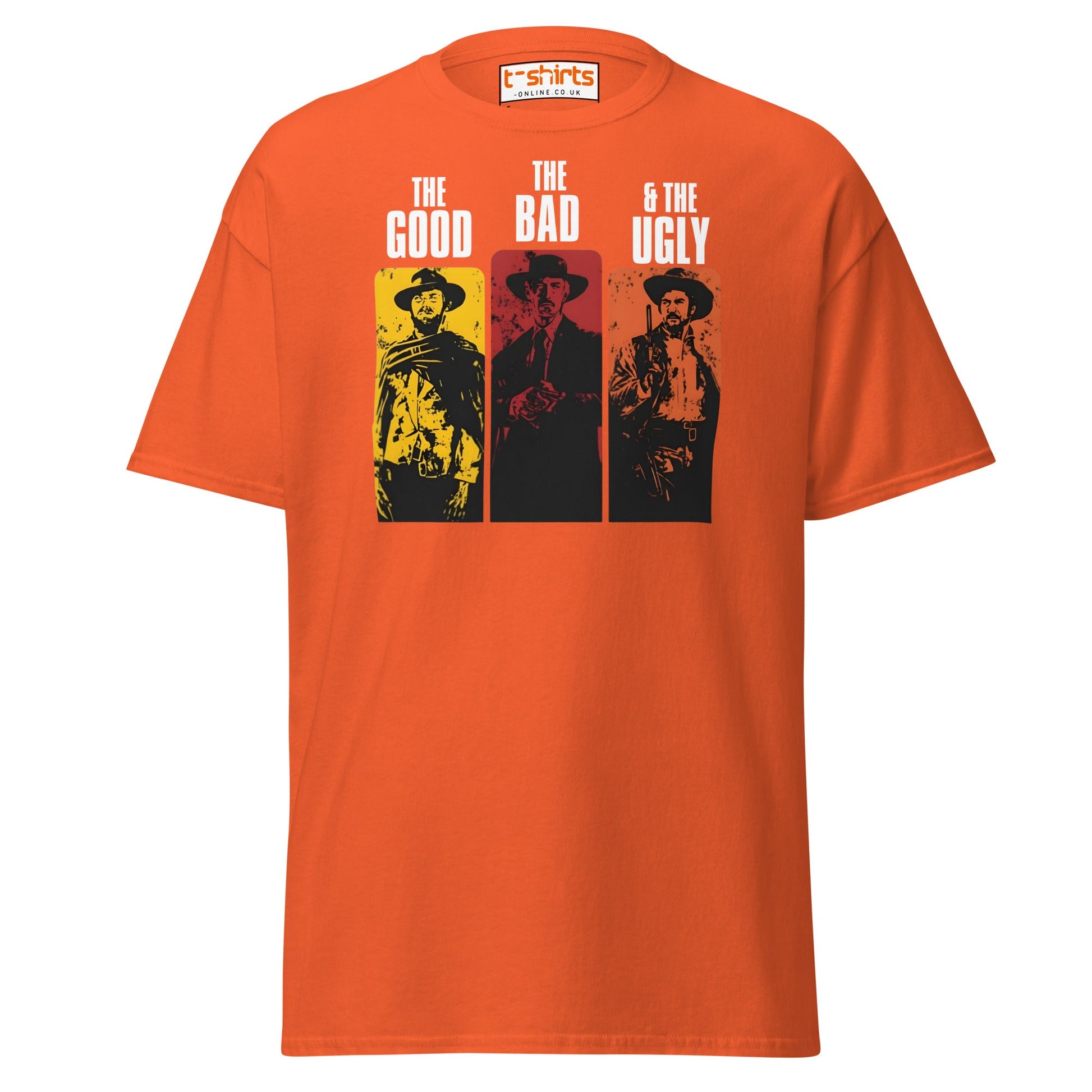 The Good The Bad & The Ugly T-Shirt | Retro Western Movie Tee - Orange - T-Shirts Online