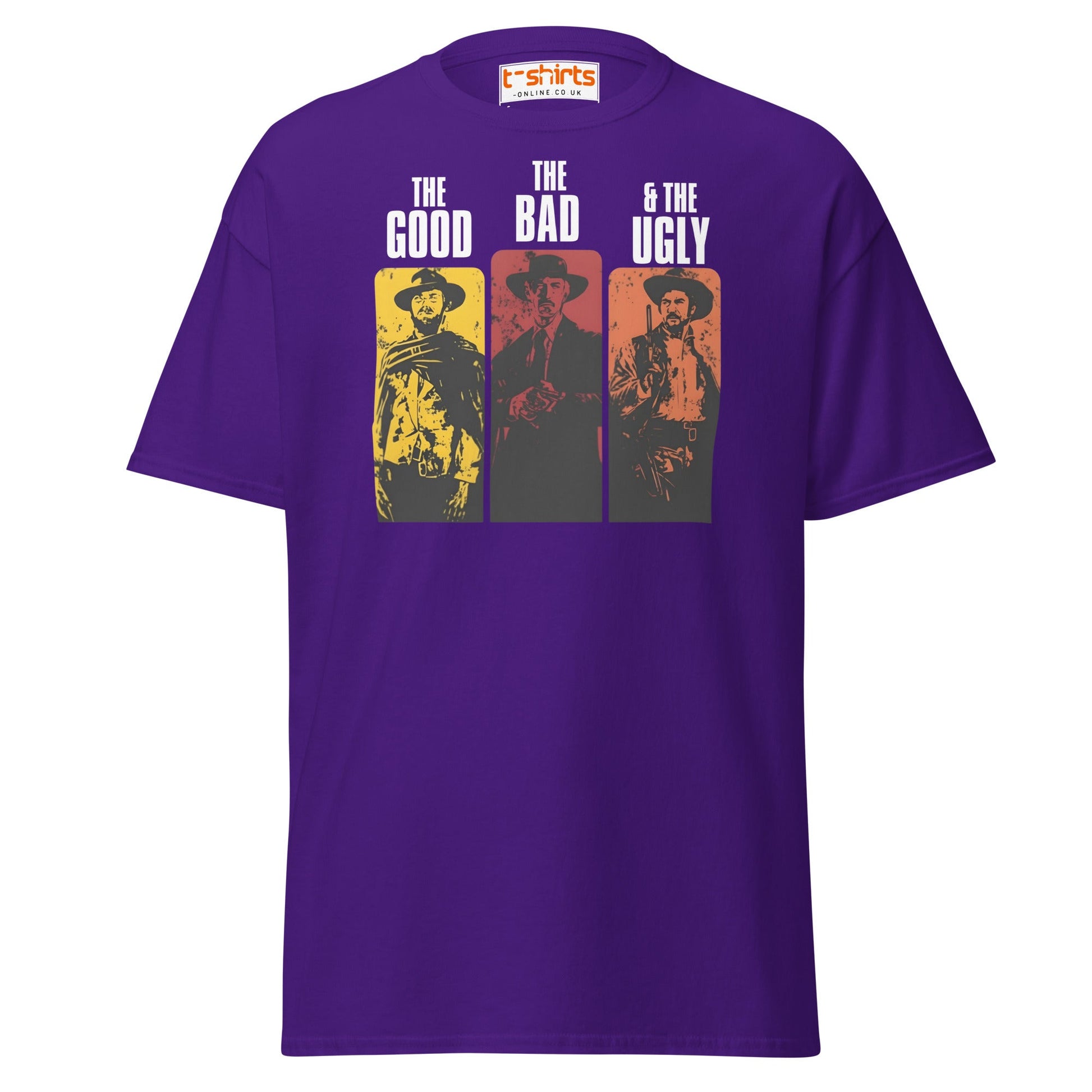 The Good The Bad & The Ugly T-Shirt | Retro Western Movie Tee - Purple - T-Shirts Online