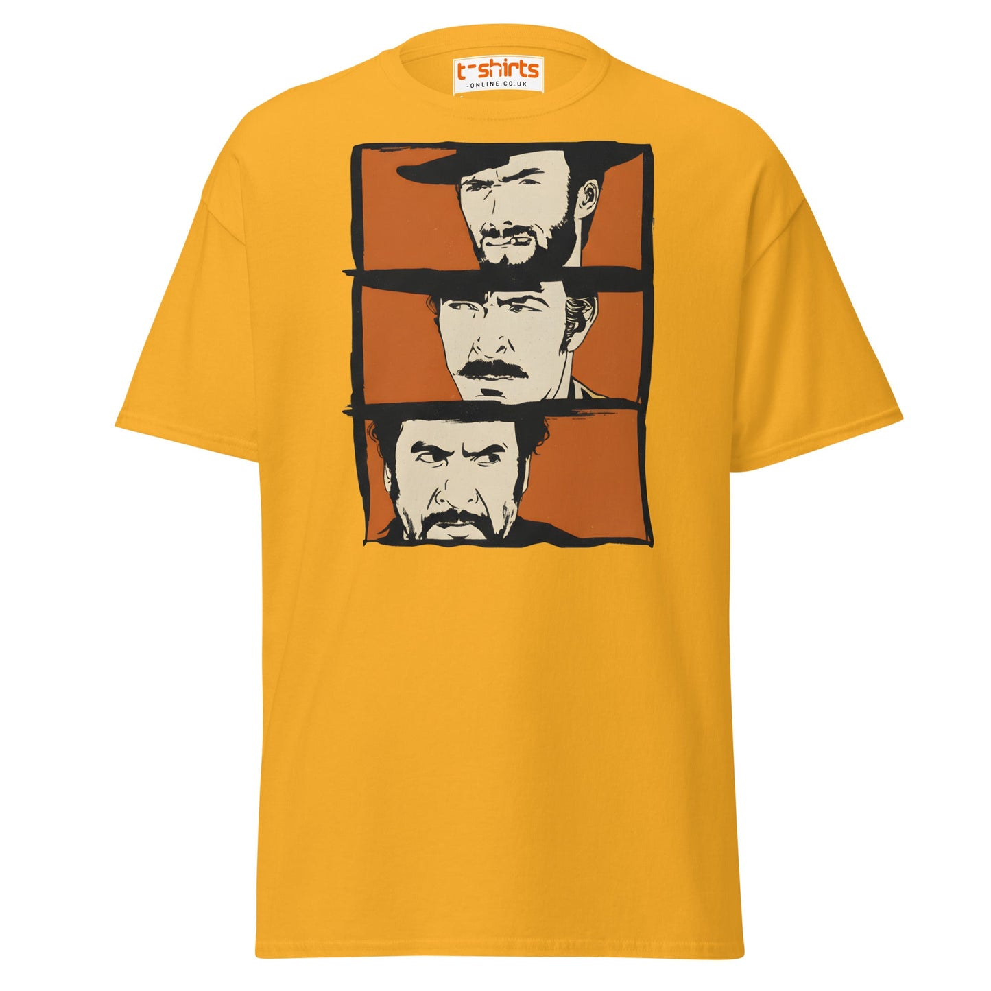 The Good The Bad The Ugly T-Shirt | Retro Western Tee - Gold - T-Shirts Online