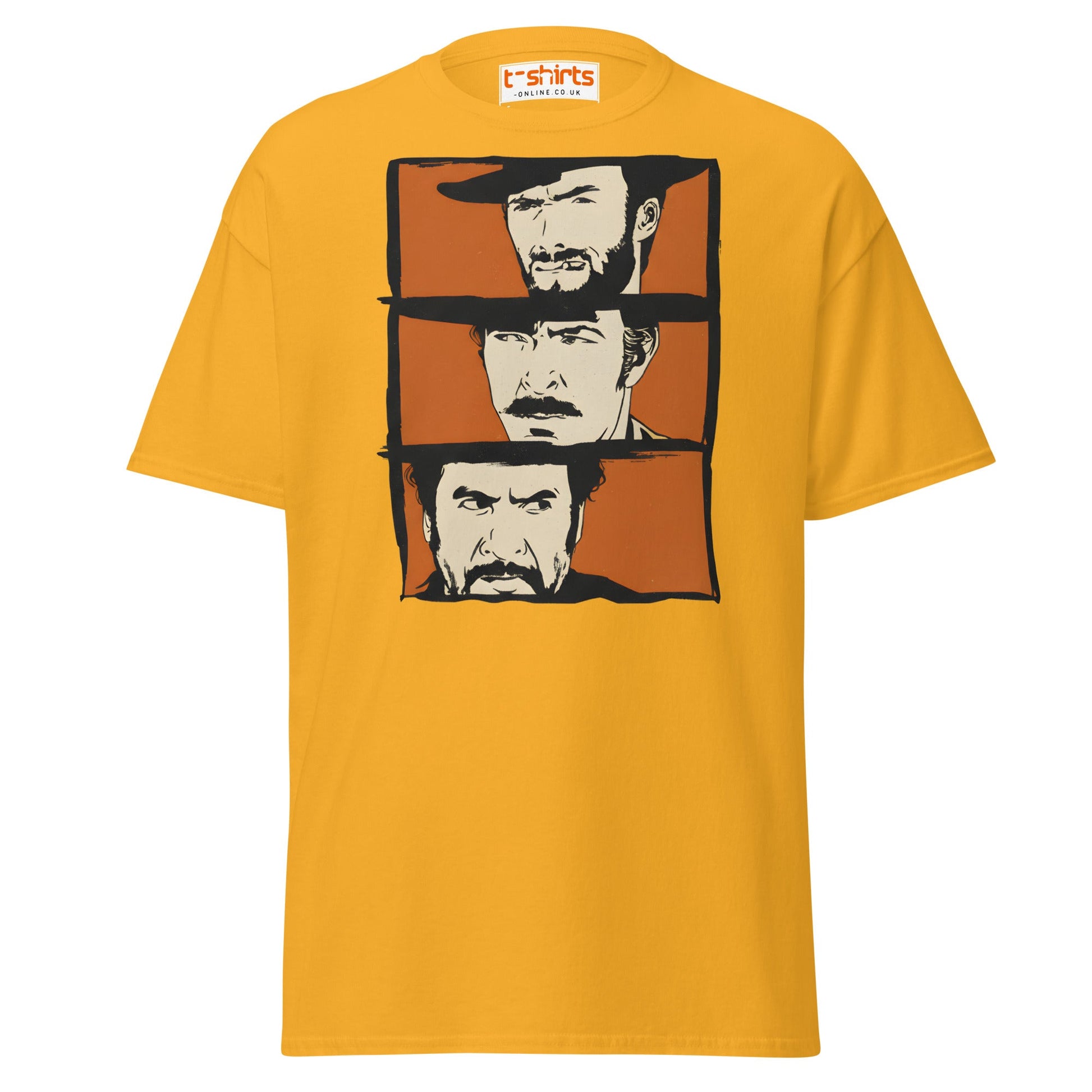 The Good The Bad The Ugly T-Shirt | Retro Western Tee - Gold - T-Shirts Online