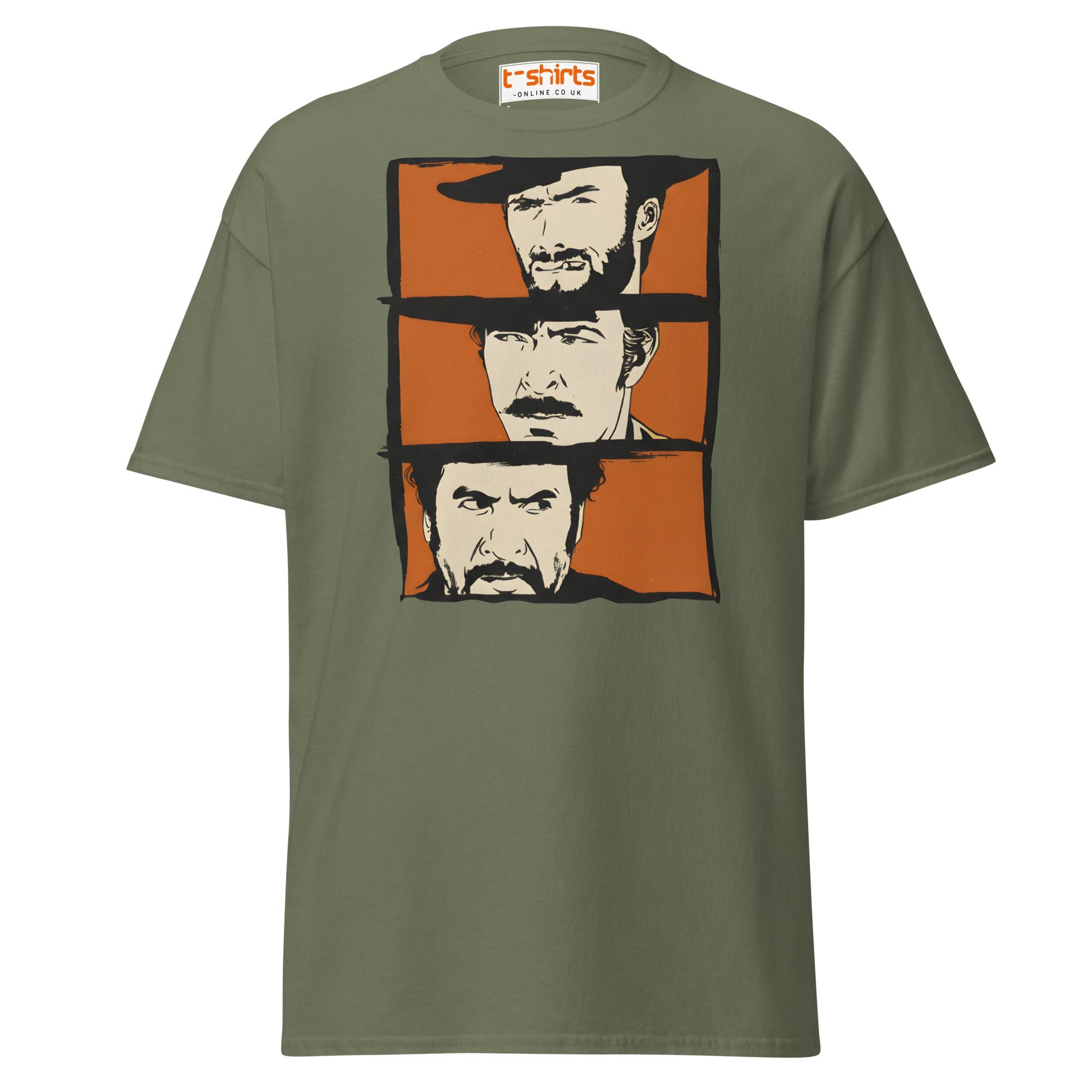 The Good The Bad The Ugly T-Shirt | Retro Western Tee - Military Green - T-Shirts Online
