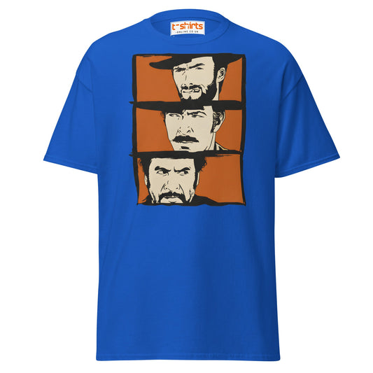 The Good The Bad The Ugly T-Shirt | Retro Western Tee - Royal - T-Shirts Online