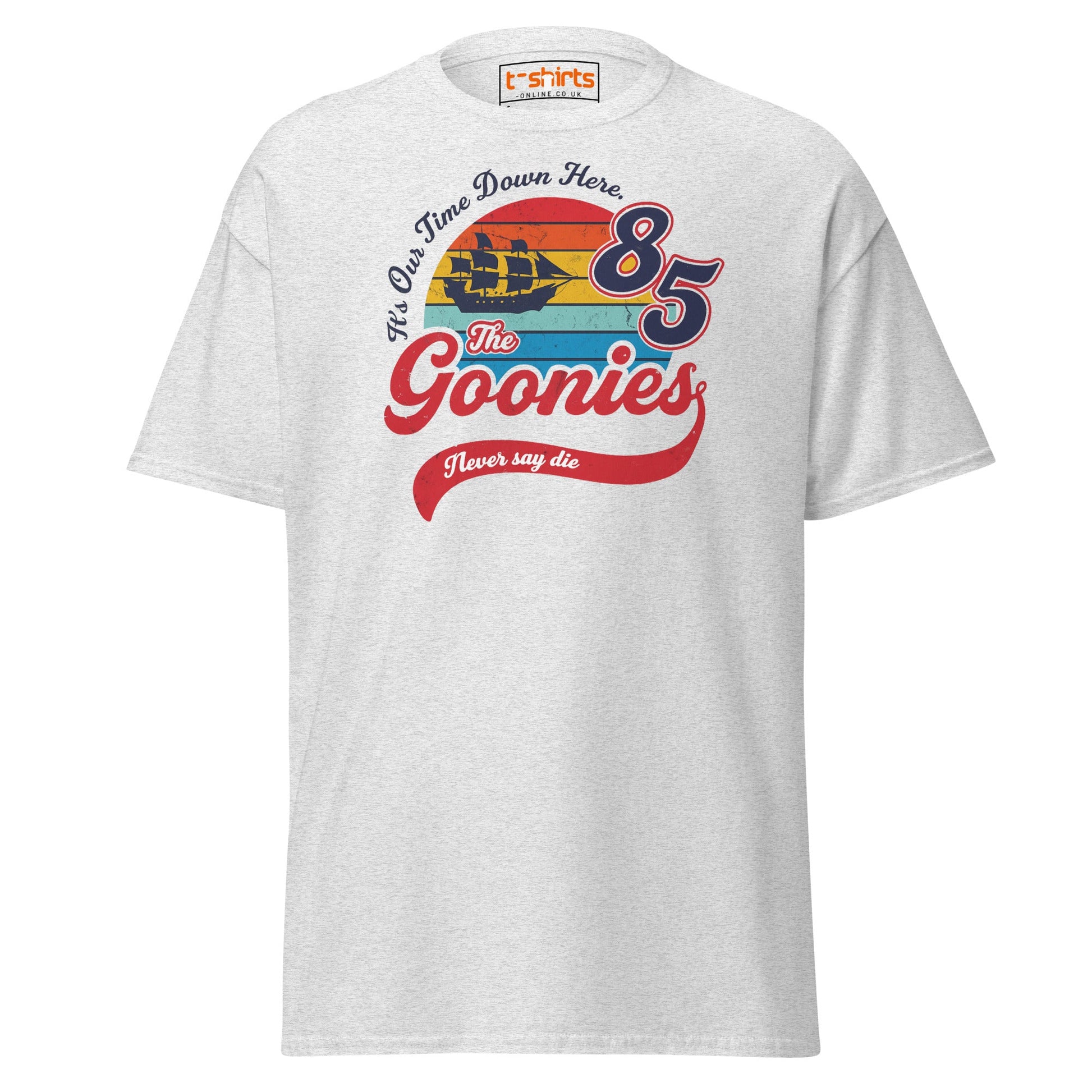 The Goonies 85 T-Shirt – Vintage Retro Graphic Tee - Ash - T-Shirts Online