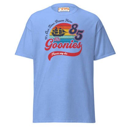 The Goonies 85 T-Shirt – Vintage Retro Graphic Tee - Carolina Blue - T-Shirts Online