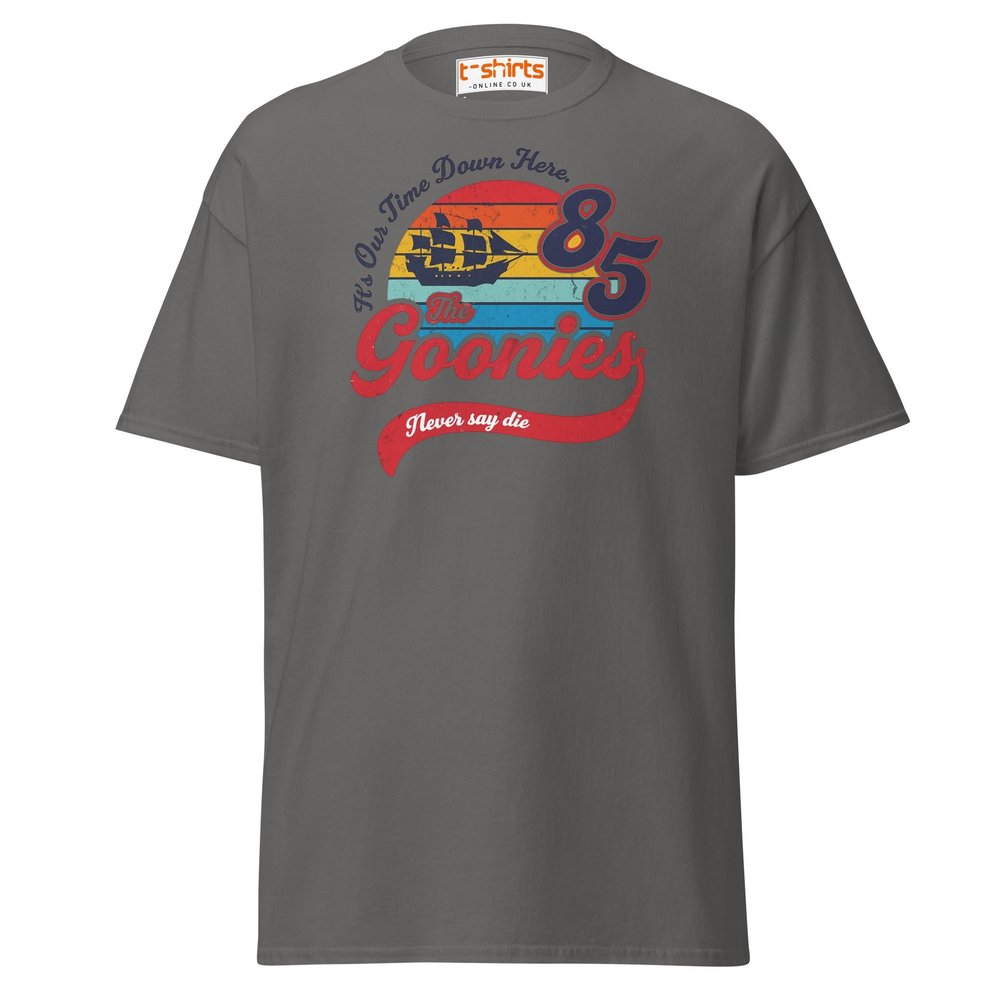 The Goonies 85 T-Shirt – Vintage Retro Graphic Tee - Charcoal - T-Shirts Online