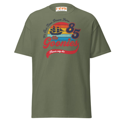 The Goonies 85 T-Shirt – Vintage Retro Graphic Tee - Military Green - T-Shirts Online