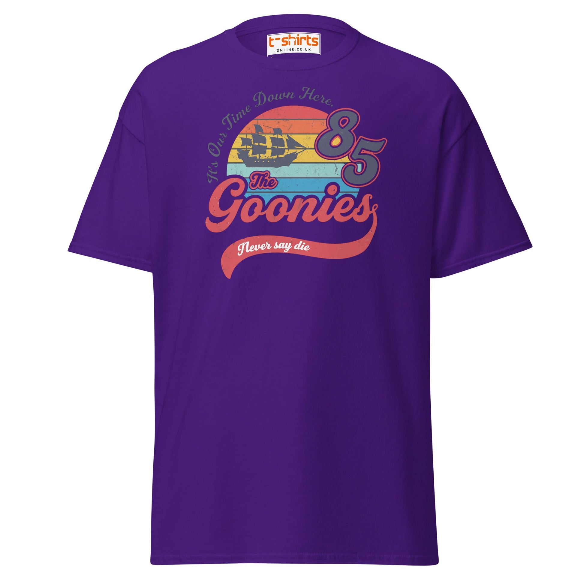 The Goonies 85 T-Shirt – Vintage Retro Graphic Tee - Purple - T-Shirts Online