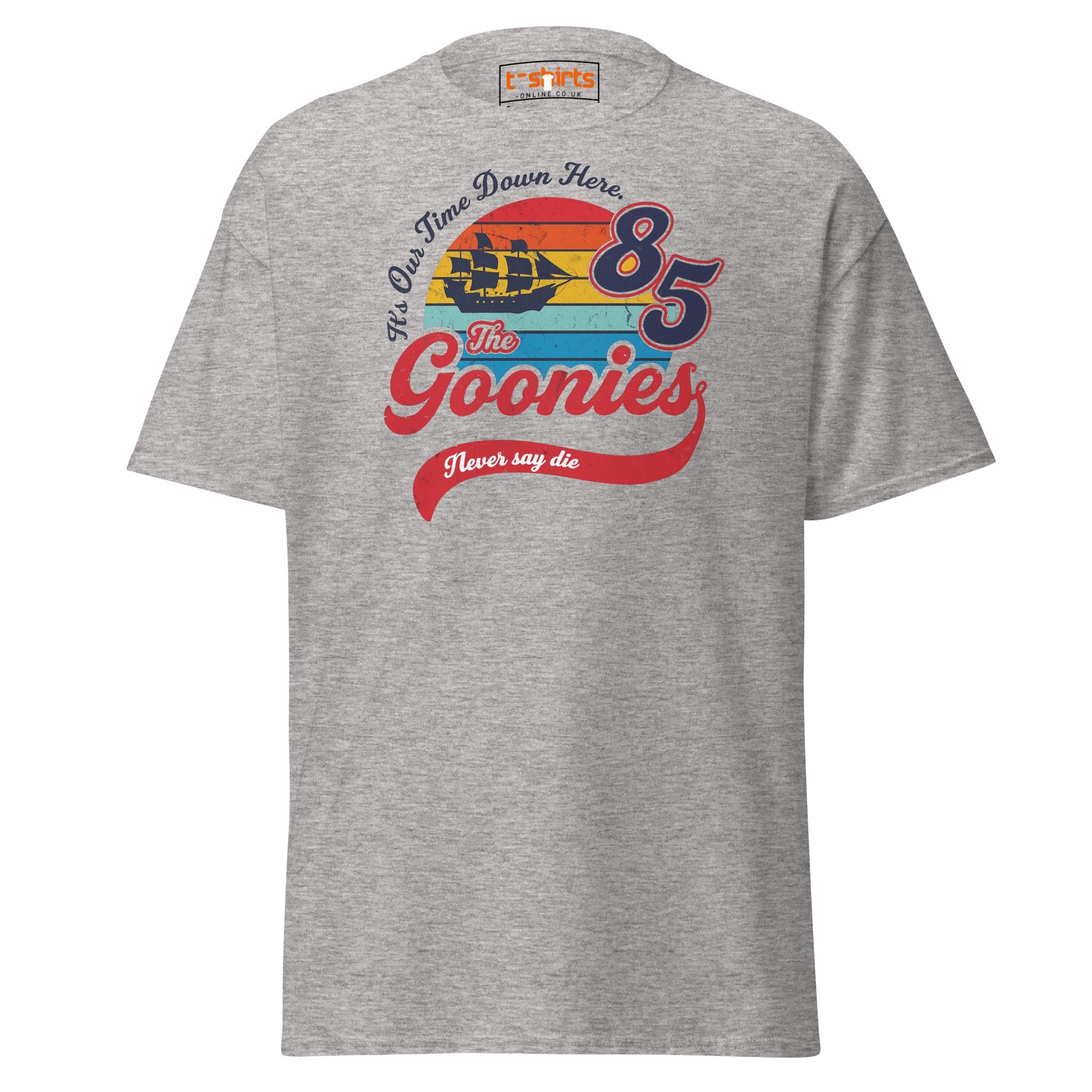 The Goonies 85 T-Shirt – Vintage Retro Graphic Tee - Sport Grey - T-Shirts Online