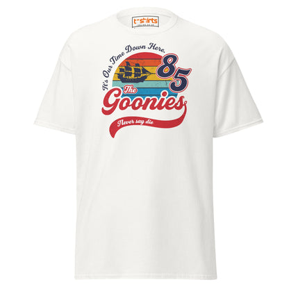 The Goonies 85 T-Shirt – Vintage Retro Graphic Tee - White - T-Shirts Online