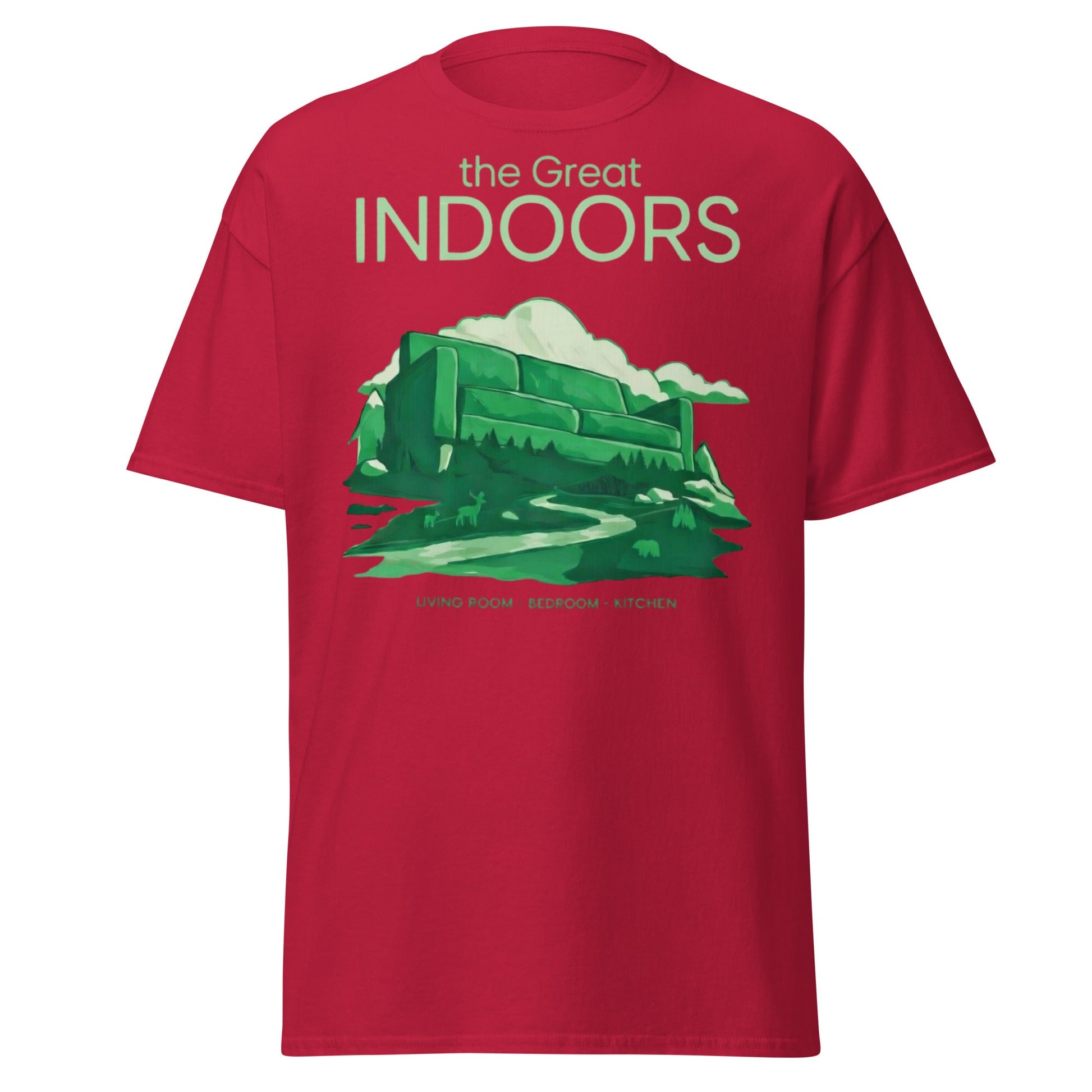 The Great Indoors T-Shirt - Nature Lover Homebody Graphic Tee - Cardinal - T-Shirts Online