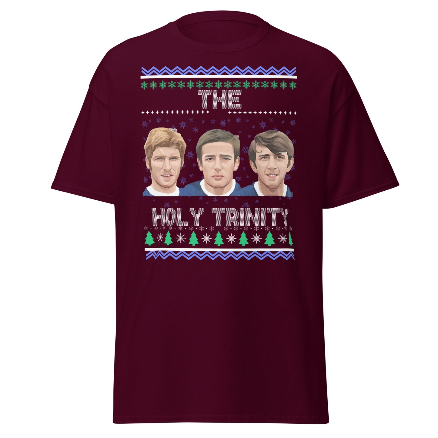 The Holy Trinity Football T-Shirt | Festive Legends Tee - Maroon - T-Shirts Online