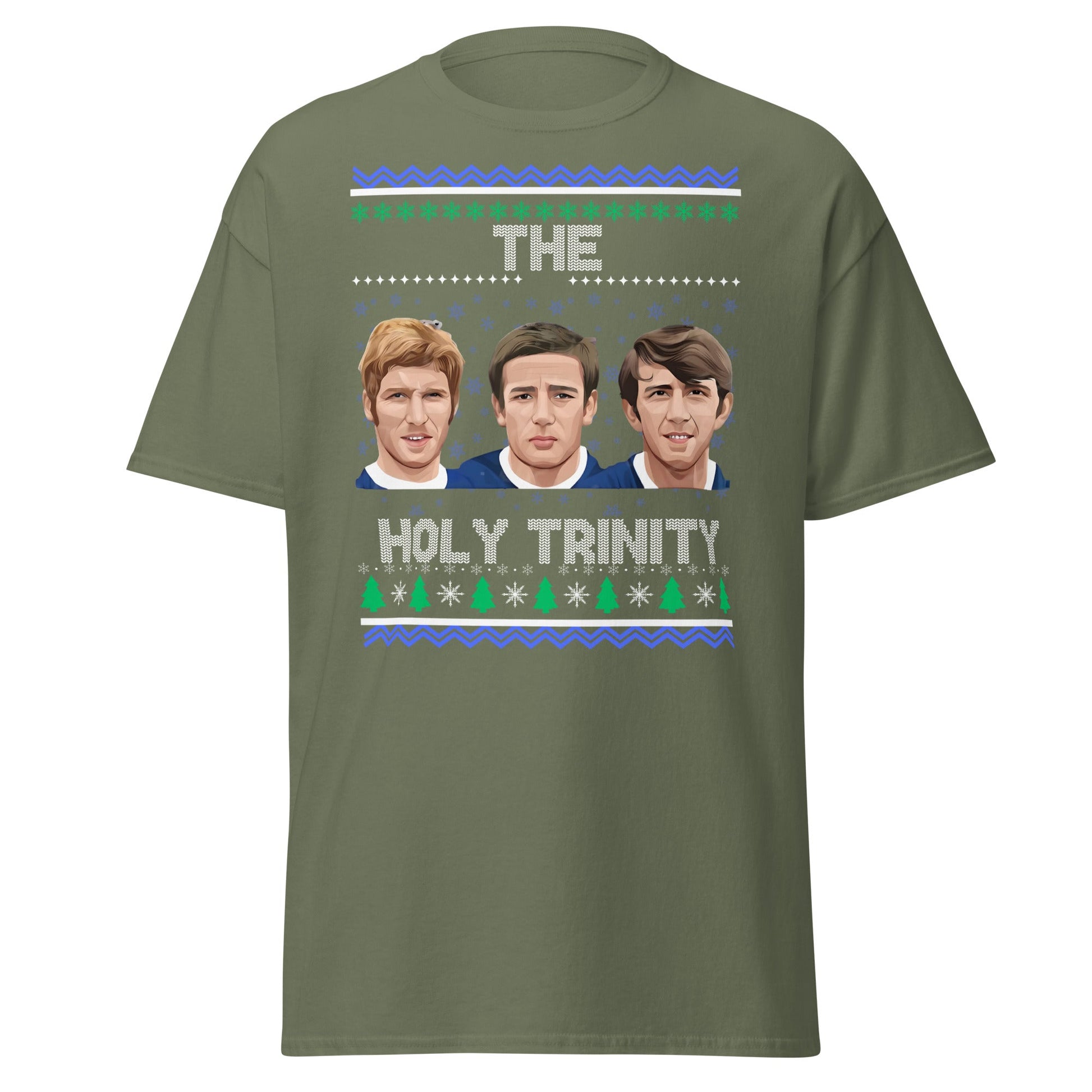 The Holy Trinity Football T-Shirt | Festive Legends Tee - Military Green - T-Shirts Online