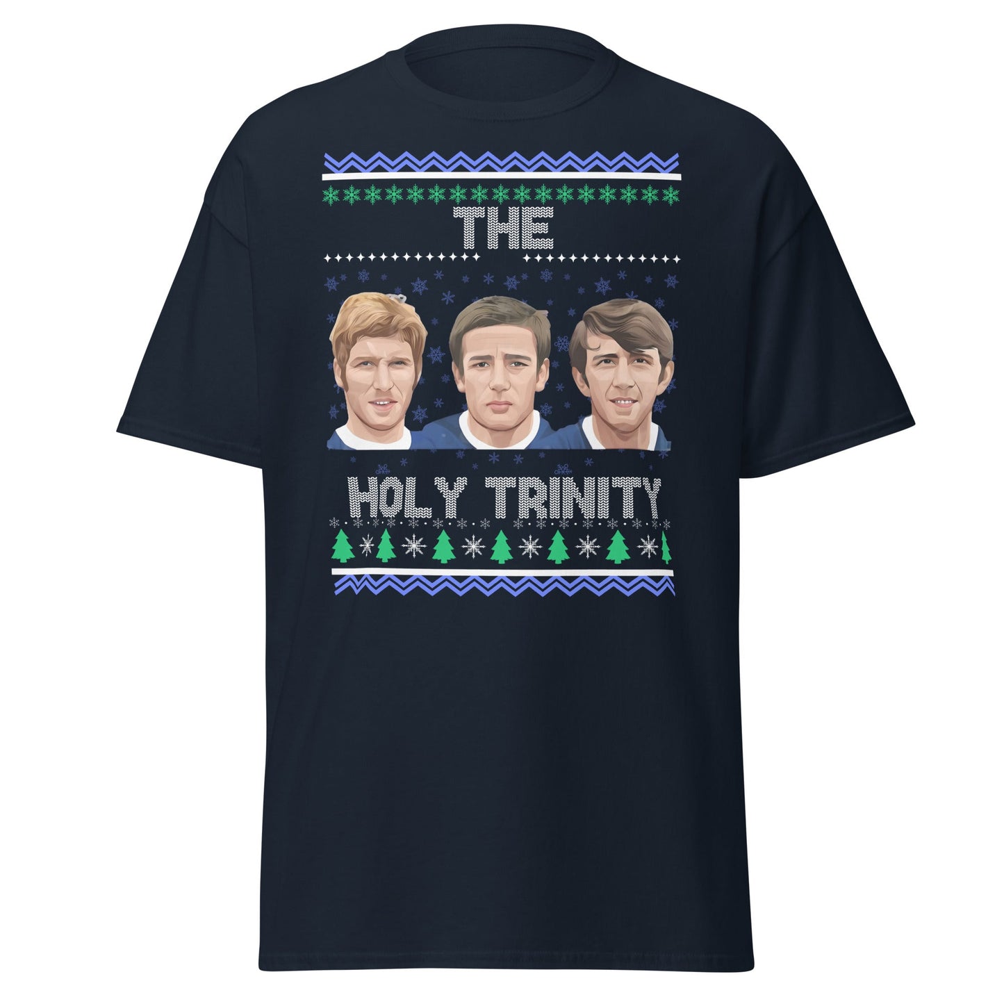 The Holy Trinity Football T-Shirt | Festive Legends Tee - Navy - T-Shirts Online