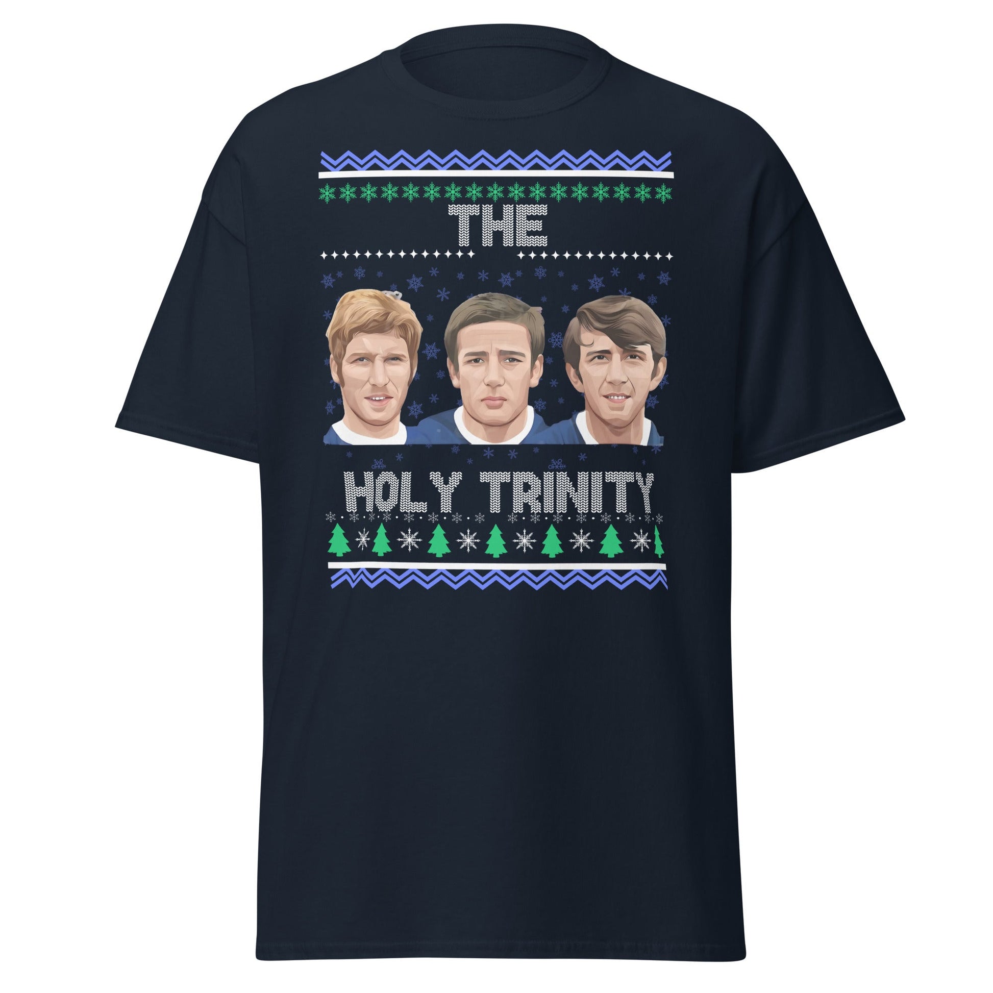 The Holy Trinity Football T-Shirt | Festive Legends Tee - Navy - T-Shirts Online