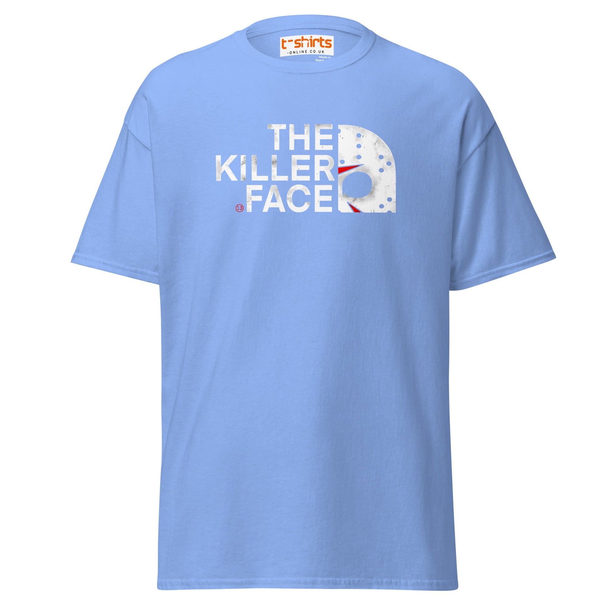 The Killer Face T-Shirt | Horror Parody Tee - Carolina Blue - T-Shirts Online