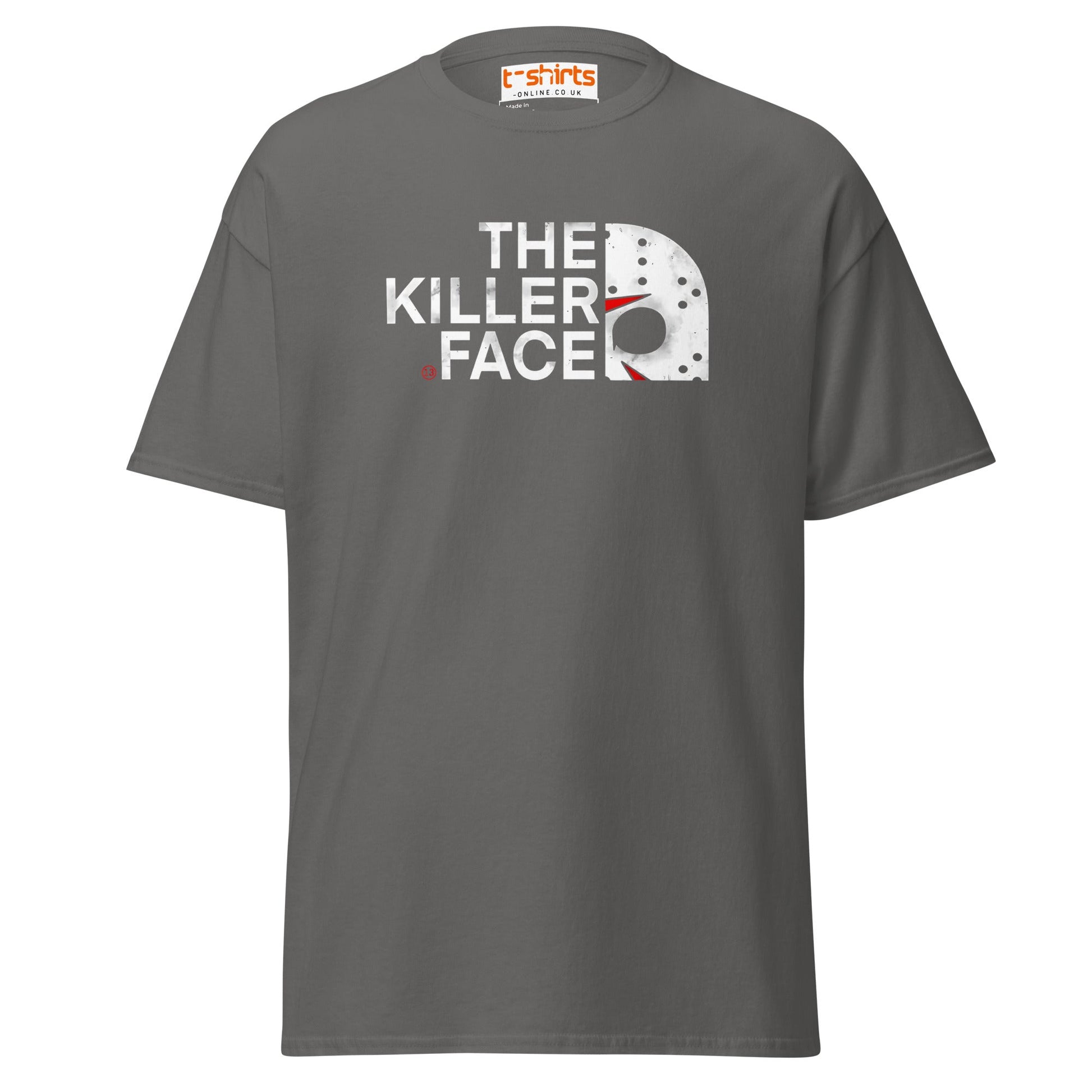 The Killer Face T-Shirt | Horror Parody Tee - Charcoal - T-Shirts Online