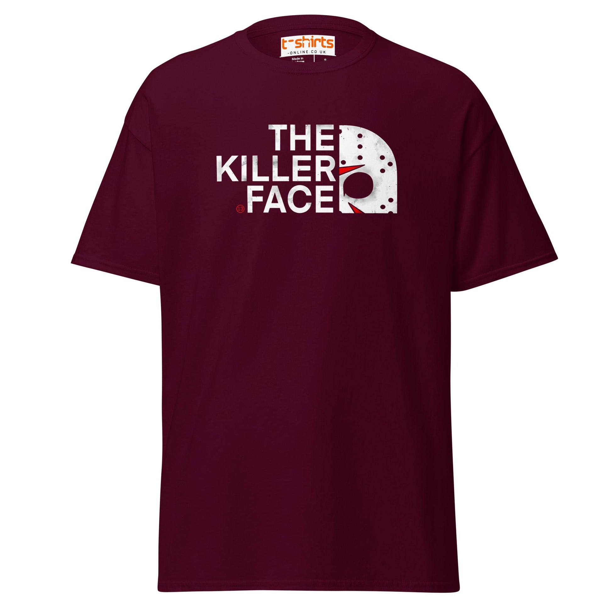 The Killer Face T-Shirt | Horror Parody Tee - Maroon - T-Shirts Online