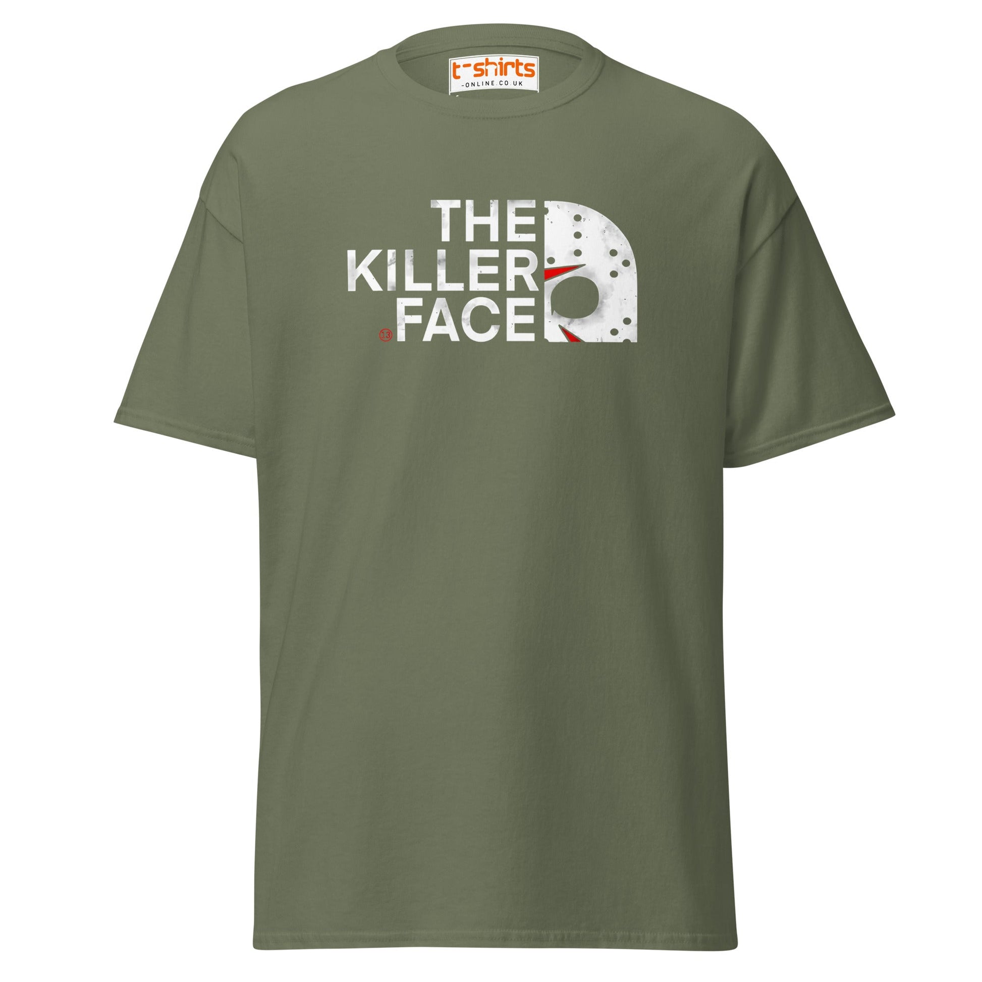 The Killer Face T-Shirt | Horror Parody Tee - Military Green - T-Shirts Online