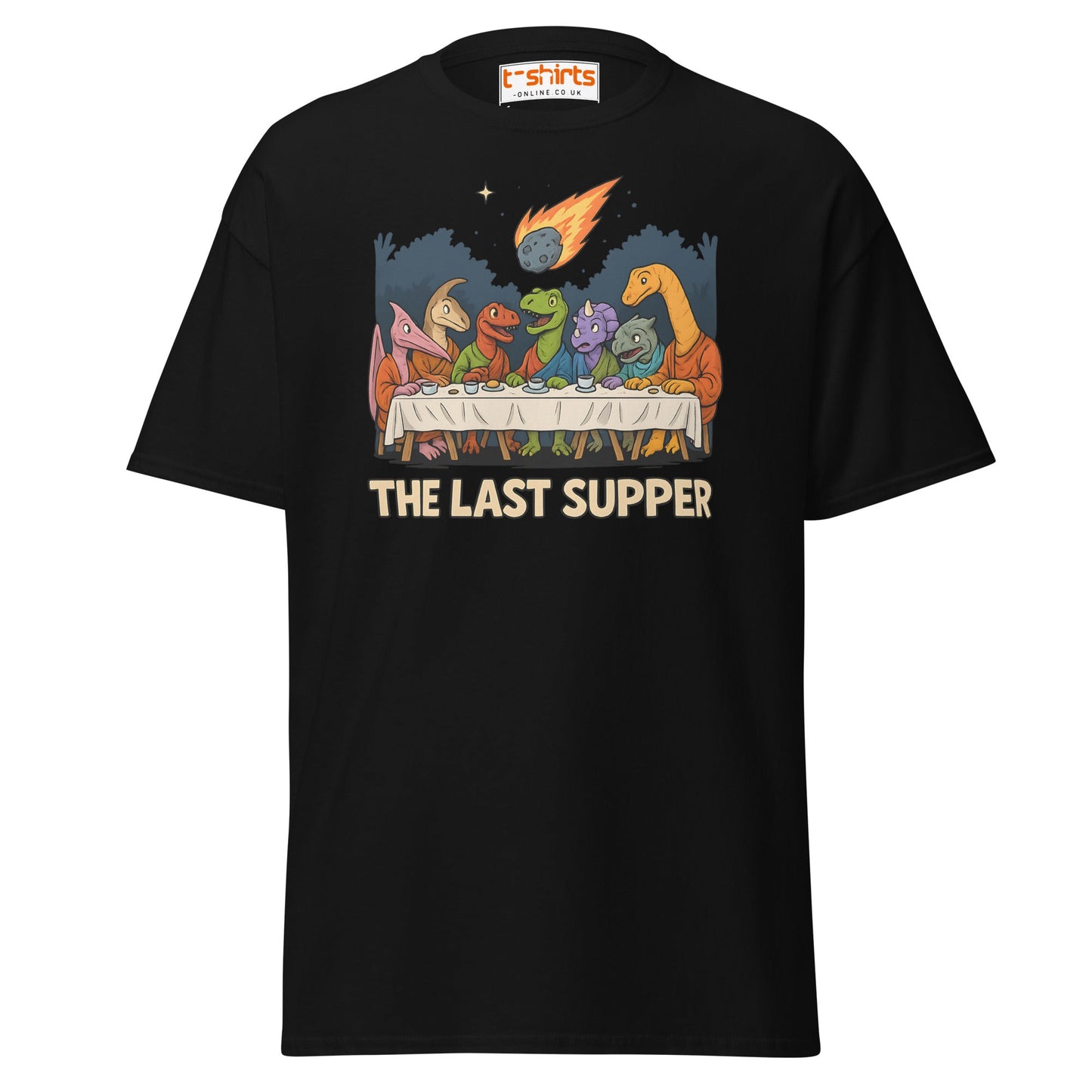 The Last Supper Dinosaur Meteor T-Shirt - Black - T-Shirts Online