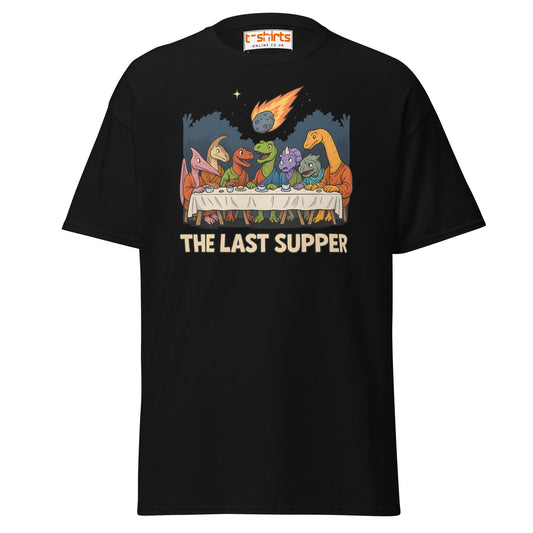 The Last Supper Dinosaur Meteor T-Shirt - Black - T-Shirts Online