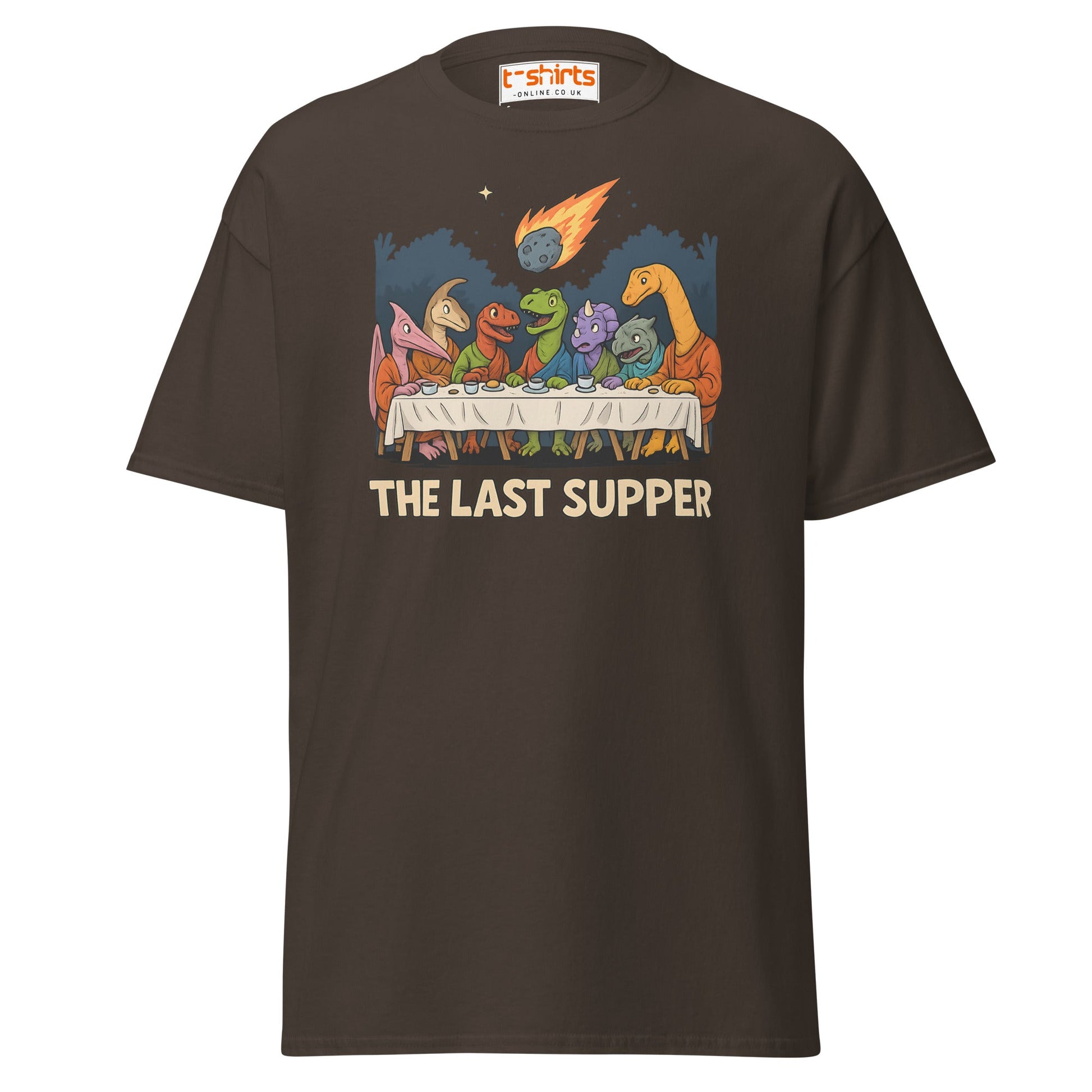 The Last Supper Dinosaur Meteor T-Shirt - Dark Chocolate - T-Shirts Online