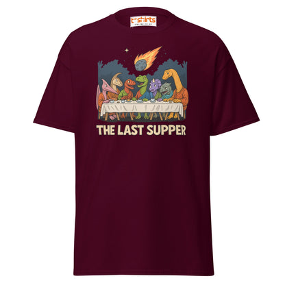 The Last Supper Dinosaur Meteor T-Shirt - Maroon - T-Shirts Online