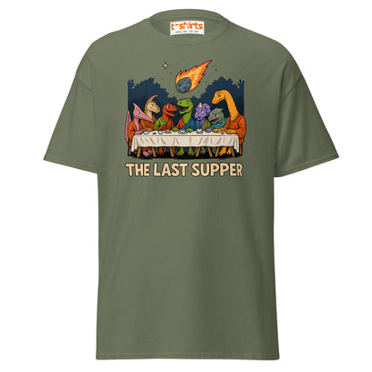 The Last Supper Dinosaur Meteor T-Shirt - Military Green - T-Shirts Online