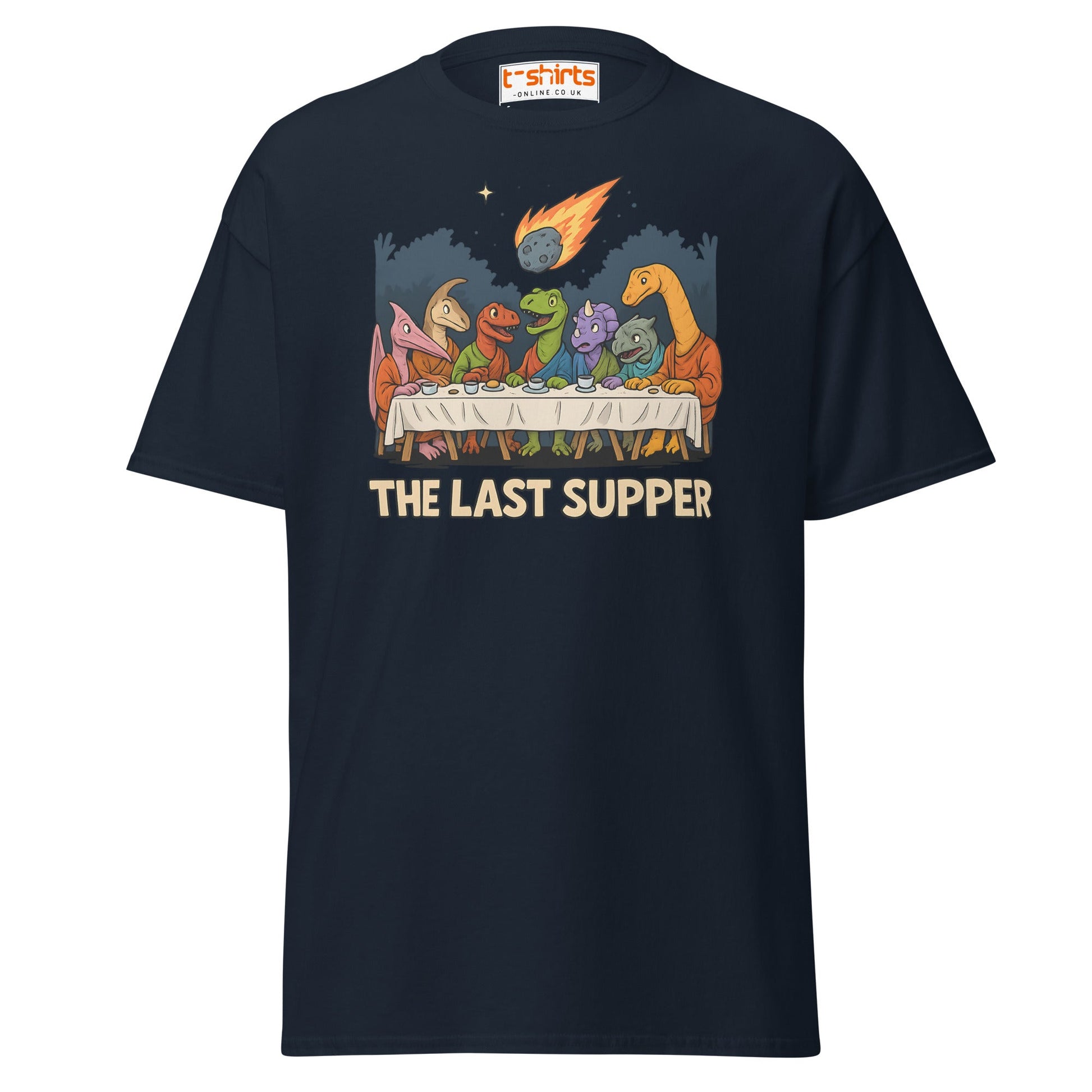 The Last Supper Dinosaur Meteor T-Shirt - Navy - T-Shirts Online