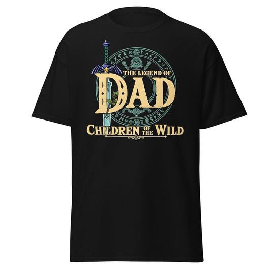 The Legend of Dad: Children of the Wild Funny Gaming T-Shirt - Black - T-Shirts Online