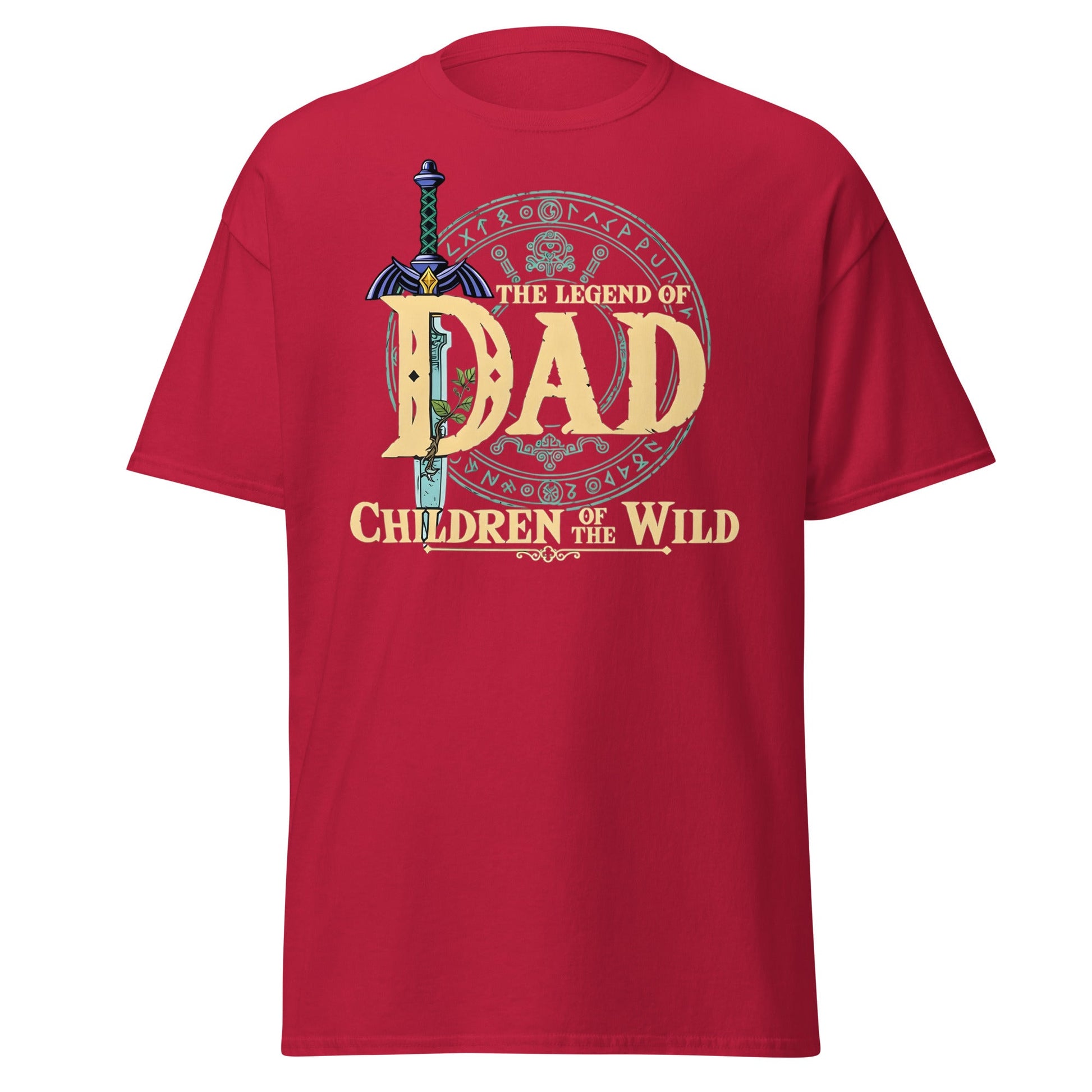 The Legend of Dad: Children of the Wild Funny Gaming T-Shirt - Cardinal - T-Shirts Online