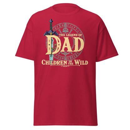 The Legend of Dad: Children of the Wild Funny Gaming T-Shirt - Cardinal - T-Shirts Online