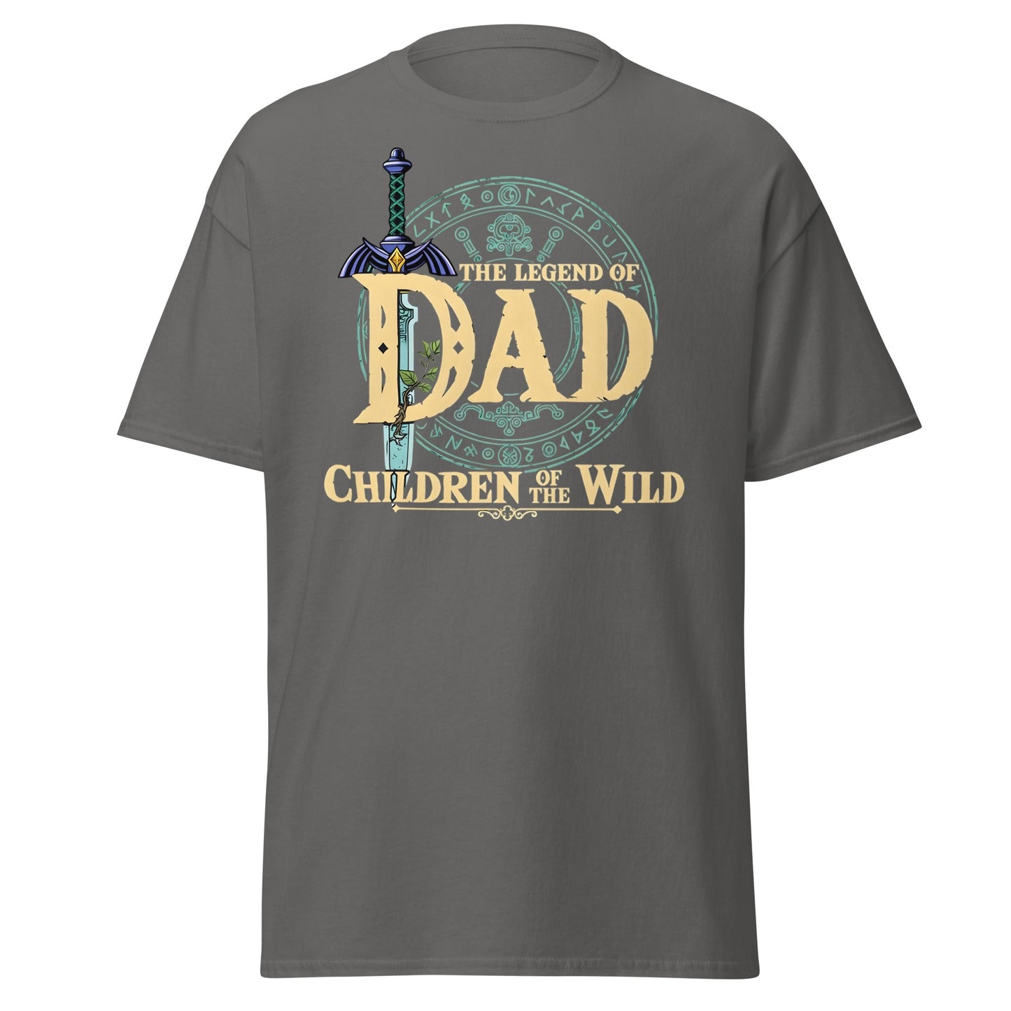 The Legend of Dad: Children of the Wild Funny Gaming T-Shirt - Charcoal - T-Shirts Online