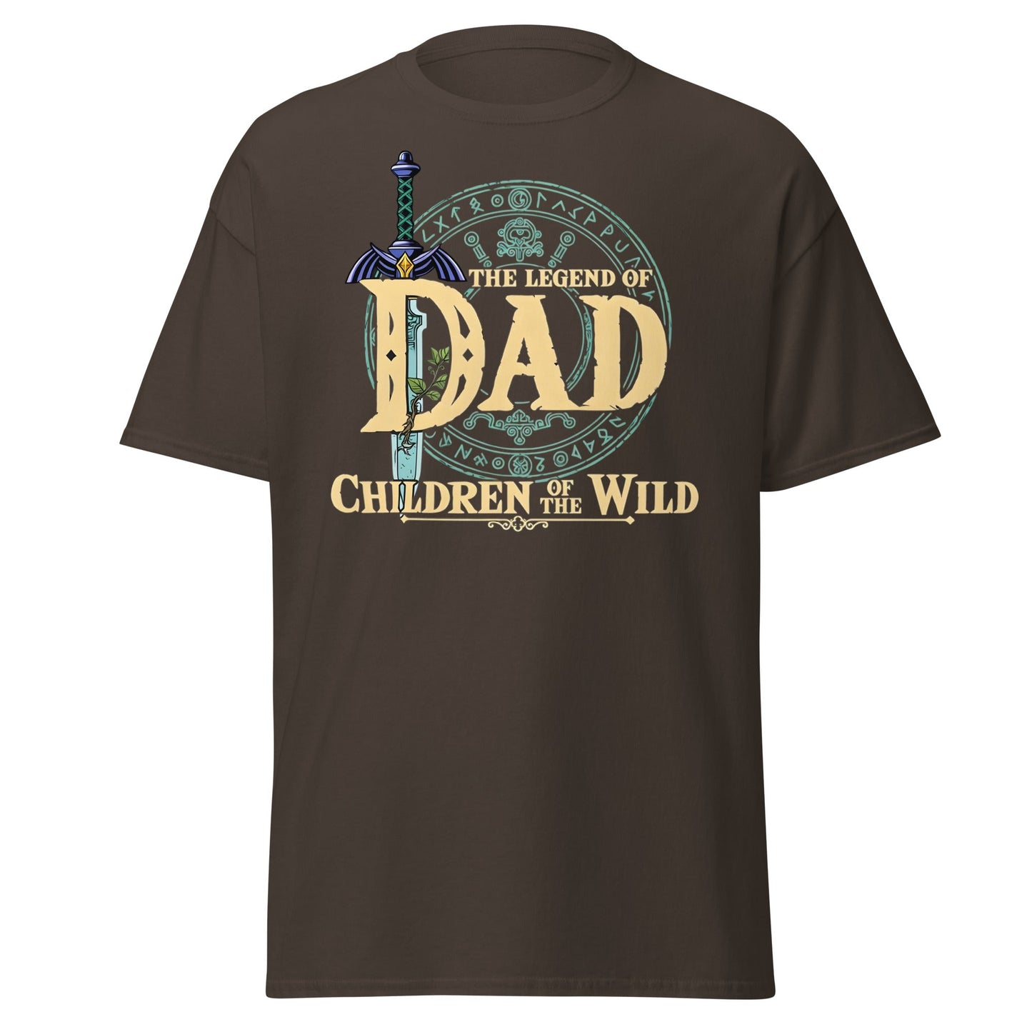 The Legend of Dad: Children of the Wild Funny Gaming T-Shirt - Dark Chocolate - T-Shirts Online