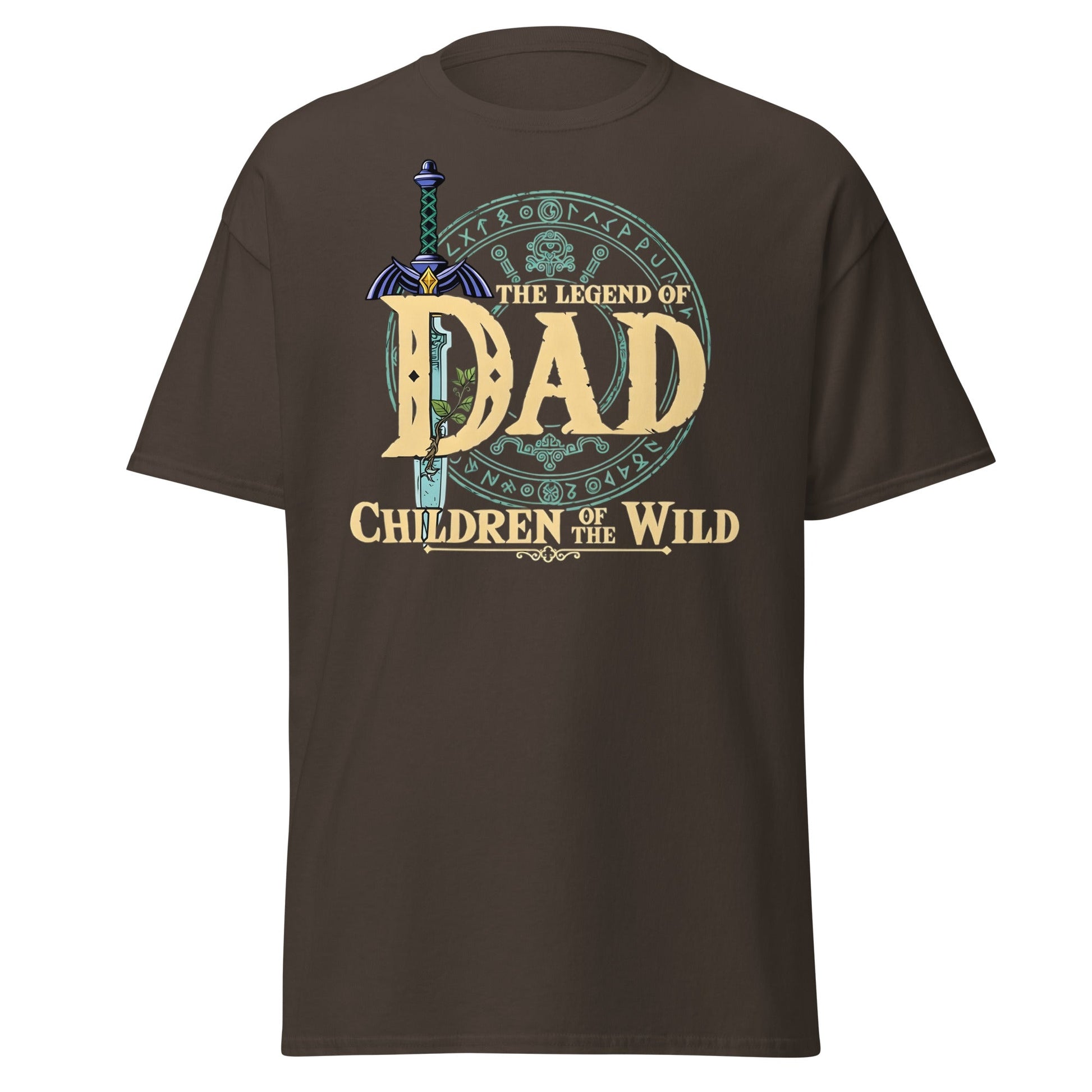 The Legend of Dad: Children of the Wild Funny Gaming T-Shirt - Dark Chocolate - T-Shirts Online