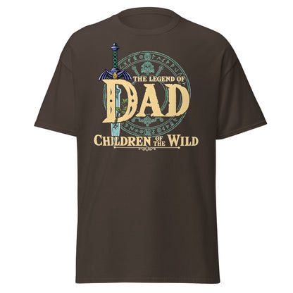 The Legend of Dad: Children of the Wild Funny Gaming T-Shirt - Dark Chocolate - T-Shirts Online