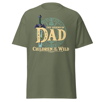 The Legend of Dad: Children of the Wild Funny Gaming T-Shirt - Military Green - T-Shirts Online