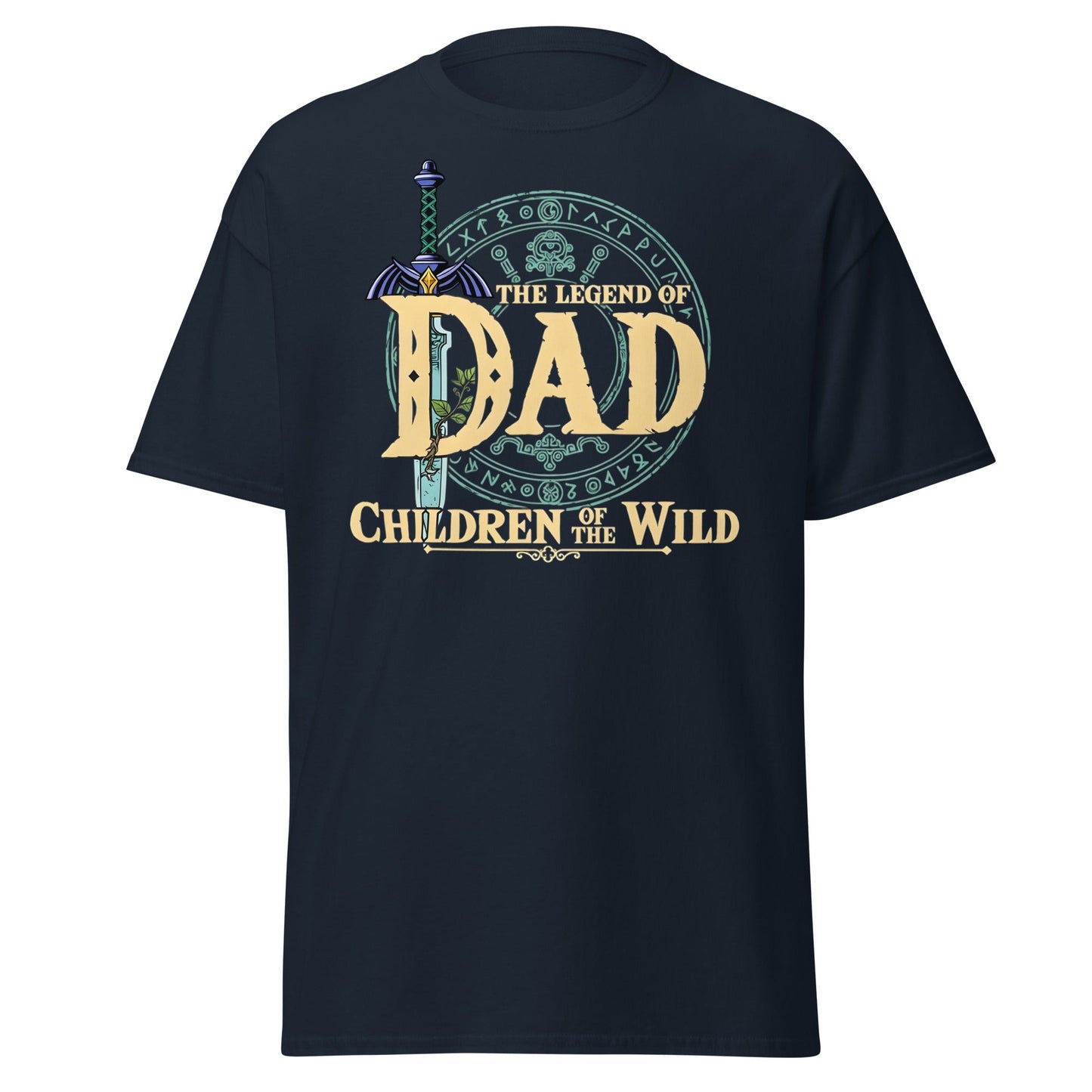 The Legend of Dad: Children of the Wild Funny Gaming T-Shirt - Navy - T-Shirts Online