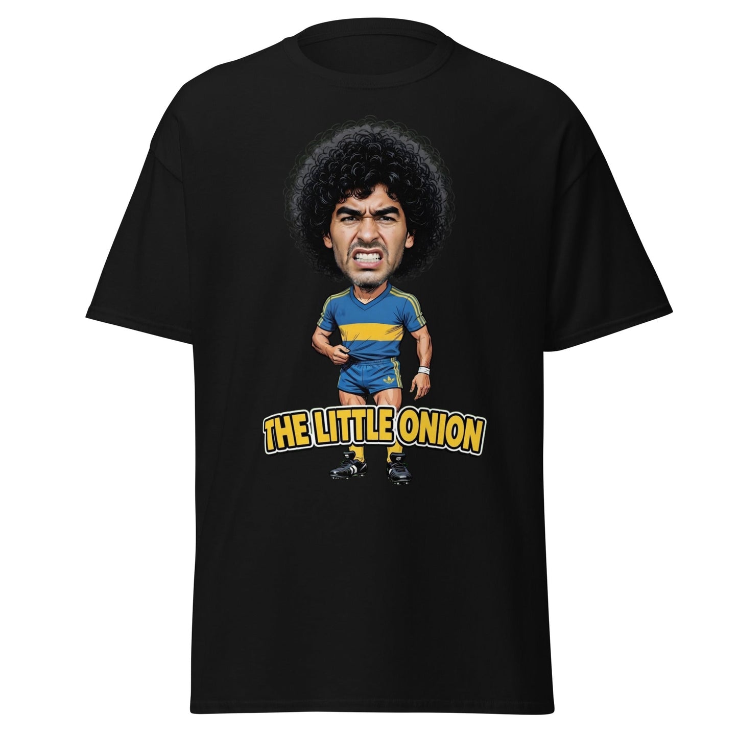 The Little Onion Football Legend Caricature T-Shirt - Black - T-Shirts Online