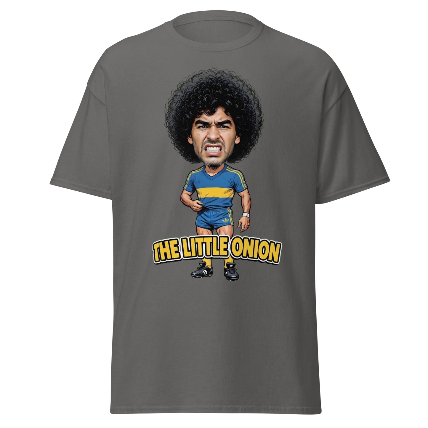 The Little Onion Football Legend Caricature T-Shirt - Charcoal - T-Shirts Online