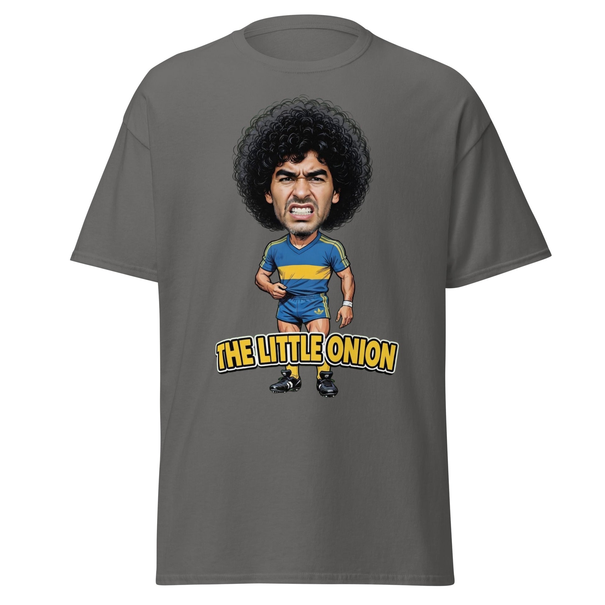 The Little Onion Football Legend Caricature T-Shirt - Charcoal - T-Shirts Online