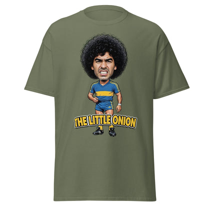 The Little Onion Football Legend Caricature T-Shirt - Military Green - T-Shirts Online