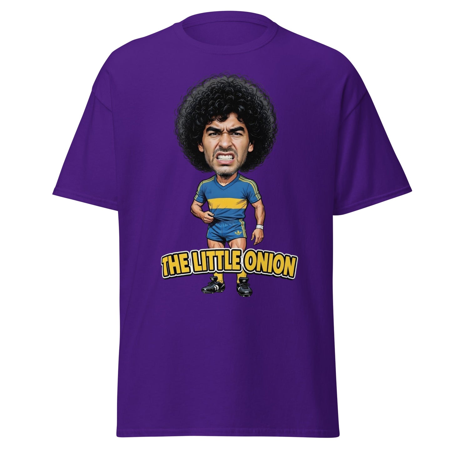 The Little Onion Football Legend Caricature T-Shirt - Purple - T-Shirts Online
