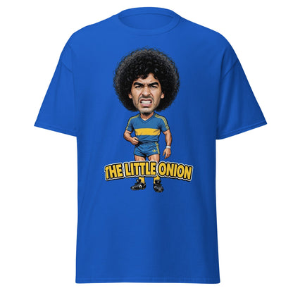 The Little Onion Football Legend Caricature T-Shirt - Royal - T-Shirts Online