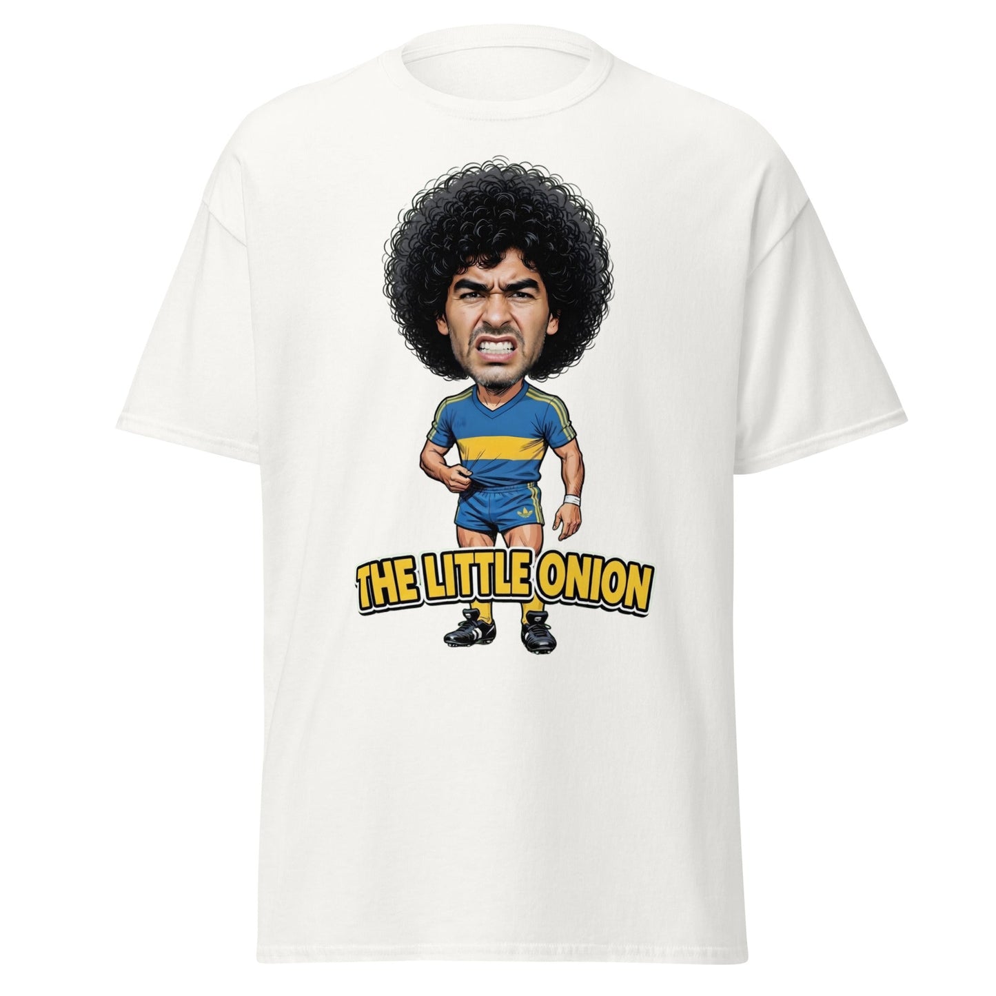 The Little Onion Football Legend Caricature T-Shirt - White - T-Shirts Online